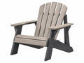 Adirondack Gartenstuhl 83 x 80 x 97 cm aus Kunststoff in Grau Schwarz mit breiten Armlehnen