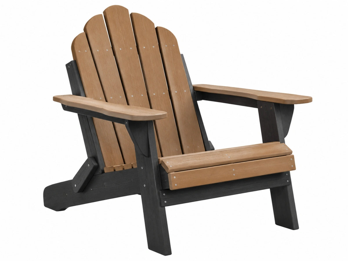 Gartenstuhl 79 x 83 x 98 cm aus Holz Naturbraun Schwarz im Adirondack-Stil