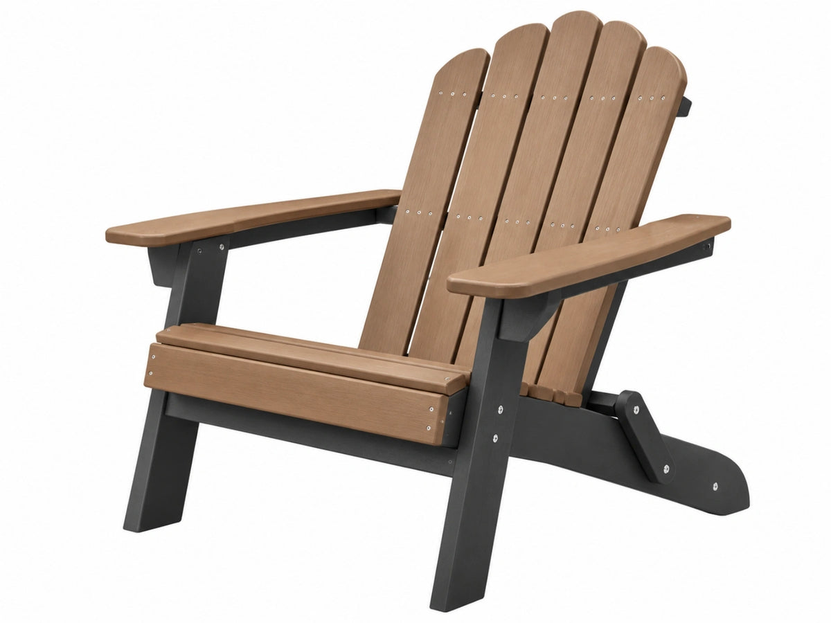 Adirondack Gartenstuhl 83 x 79 x 100 cm Kunststoff Braun Schwarz mit Armlehnen