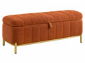 Sitzbank mit Stauraum 110 x 45 x 50 cm Teddy-Polyester Terrakotta - gepolstert mit Metallgestell