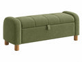 Polsterbank 120 x 50 x 56 cm Bouclé Grün mit Stauraum für Wohnzimmer