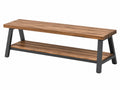 Gartenbank 160 x 40 x 45 cm Holz Metall Braun Schwarz Industrie-Stil