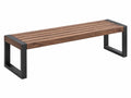Gartenbank 150 x 40 x 45 cm Holz Metall Braun Schwarz - Lattenoptik