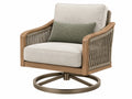 Drehsessel 82 x 85 x 90 cm aus Holz Textil und Kordelgeflecht in Beige Braun - drehbarer Loungesessel