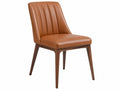 Esszimmerstuhl 52 x 62 x 88 cm Kunstleder Cognac Holzgestell mit Steppung