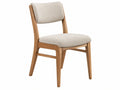 Esszimmerstuhl 55 x 49 x 82 cm Holz Beige gepolstert Skandinavisch