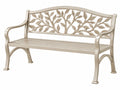 Gartenbank 120 x 60 x 90 cm aus Metall Beige mit Blattmuster