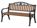 Gartenbank 125 x 61 x 92 cm aus Metall und Holz in Schwarz Braun mit Armlehnen im klassischen Stil